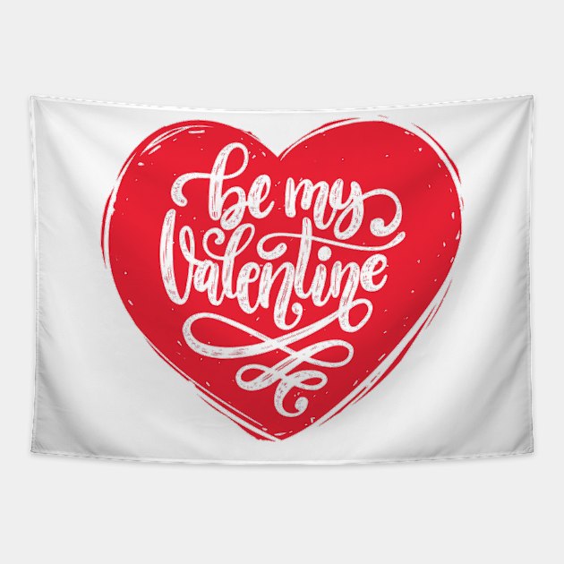 Be My Valentine - Cute Romantic Valentine's Day Heart of Love Tapestry by bigbikersclub