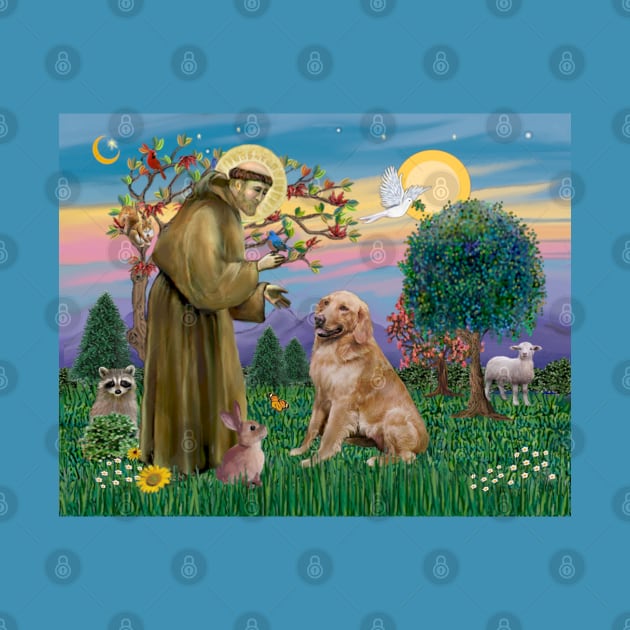 Saint Francis Blesses a Golden Retriever by Dogs Galore and More