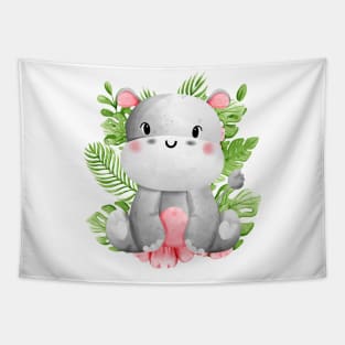 Cute Hippo Tapestry