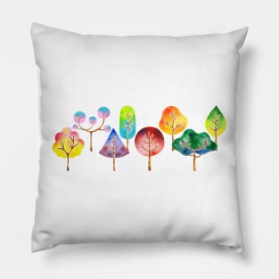 Watercolor Trees Pillow