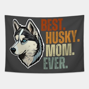 Vintage Best Dog Mommy Ever Siberian Husky Mother's Day Gift Tapestry