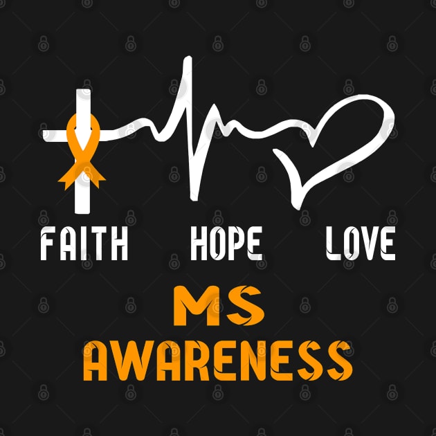 Faith Hope Love MS Awaneress Support MS Gifts by ThePassion99