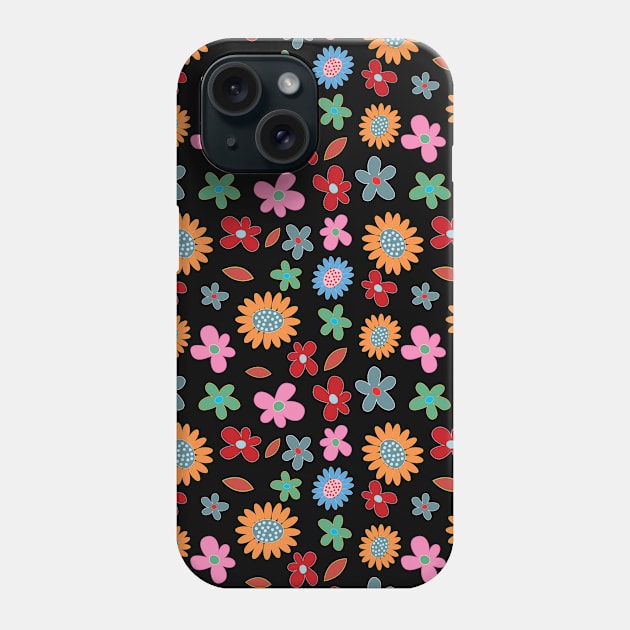 Spring Floral Pattern - Black Phone Case by Classic Taste