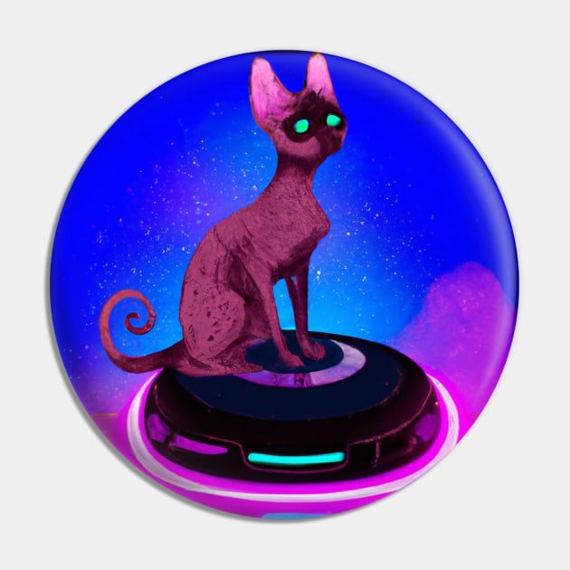 Cyberpunk Kitty Pin by Bigrum P. Bear Designs