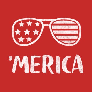 Merica American Flag Sunglasses T-Shirt