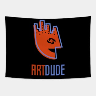 YourArtDude Logo In Orange And Lt. Blue Tapestry