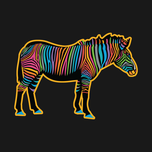 Colorful Rainbow Zebra by evisionarts