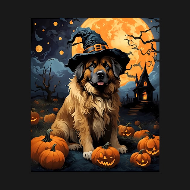 Aesthetic Halloween Leonberger Dog Witch Pumpkin Horror Nights Custom by Fox Dexter