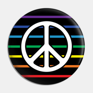 Rainbow Peace Sign Flag Symbol Pin