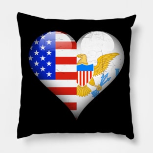 Half American Half Virgin Islander - Gift for Virgin Islander From Virgin Islands Pillow