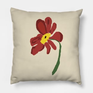 Red Abstract Flower Pillow