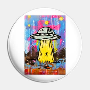 Alien Abduction Desert Scene Pin