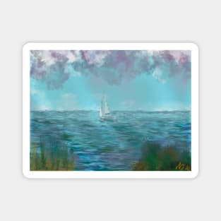 Rainy Ocean, digital painting Magnet