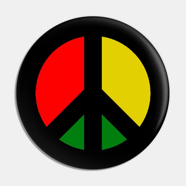 Rasta CND Ban the Bomb Peace Symbol Pin by Mark Ewbie