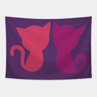 Cute Pink Loving Cats Kitten Partner Look Pet Owner Gift Tapestry