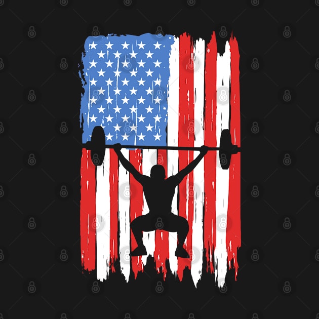 American Flag Powerlifting Graphic by adik