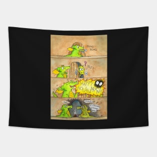 Funny Happy Housewarming Card with Dragons Tapestry