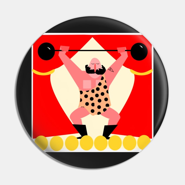 Circus Strong Man Pin by krisevansart