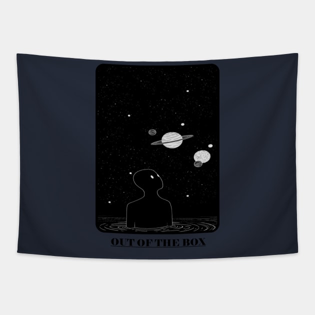 THINK OUT OF THE BOX, NIGHT SERIES Tapestry by BUDI FATHER