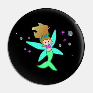 Cute Aqua Mermaid Fairy Pin