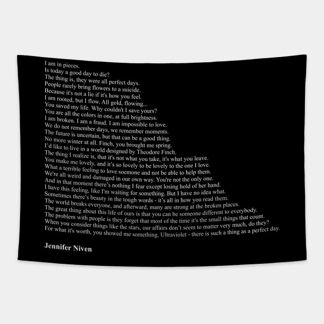 Jennifer Niven Quotes Tapestry by qqqueiru