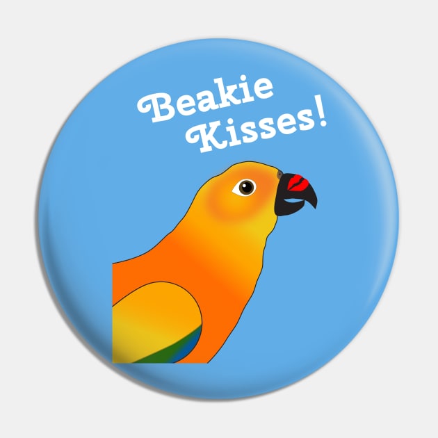 Beakie Kisses Sun Conure Parrot Pin by Einstein Parrot