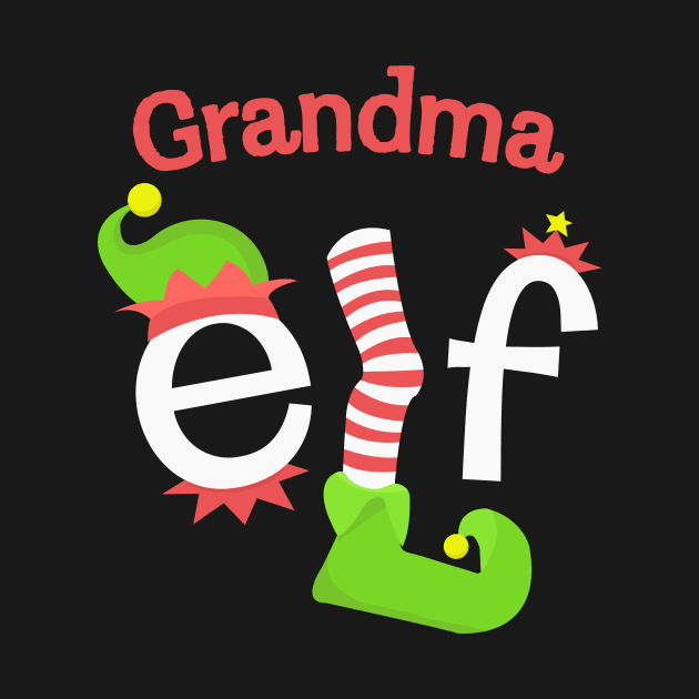 Grandma Elf Matching Family Christmas Tee by SolarFlare