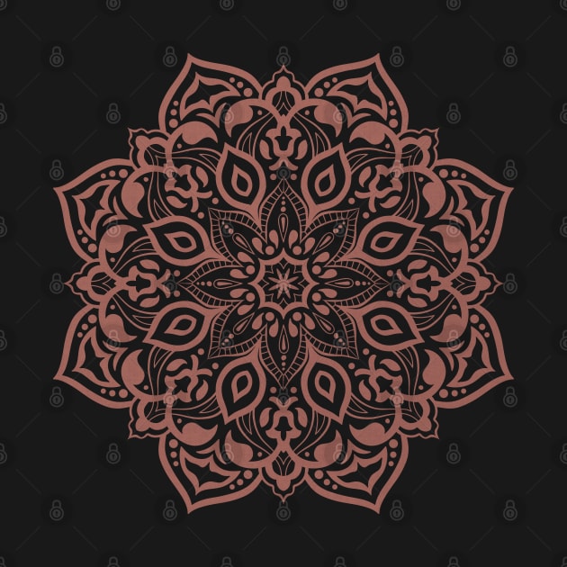 Elegant terracotta clay mandala - tone on tone by misentangled