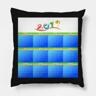 2019 year monthly calendar Pillow