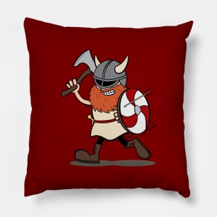 Viking Berserker Cartoon (Player 2 / Red) Pillow