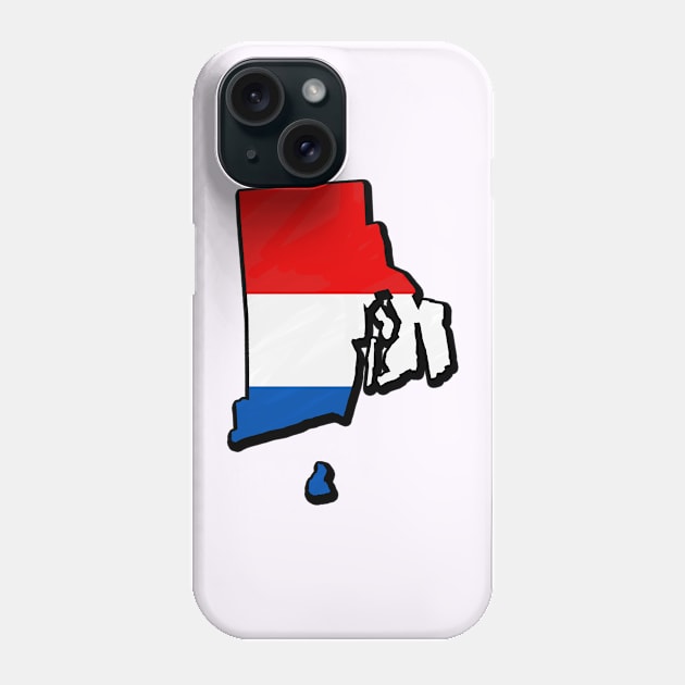 Red, White, and Blue Rhode Island Outline Phone Case by Mookle