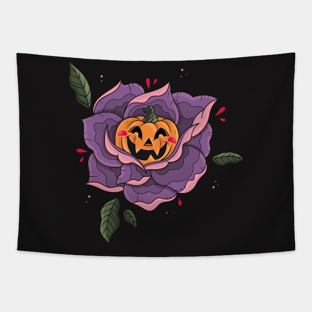 PUMPKIN ROSE Tapestry by bratcave.studio