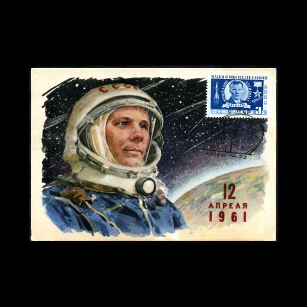 Yuri Gagarin Soviet Poster Astronaut by MiljanaVuckovic