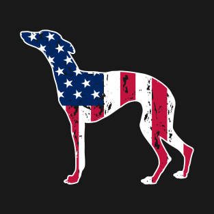 Whippet Dog Lovers American Flag 4th of July Gift T-Shirt