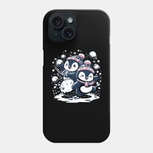 Cute Penguin Snowball Fight Phone Case