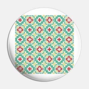 8 Bit Mexican Flower Pattern Pin