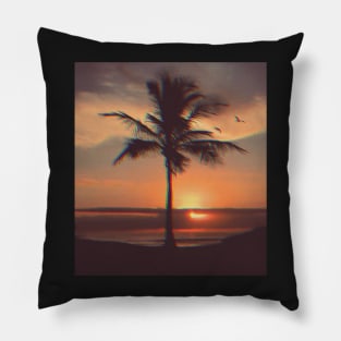 sunset beach Pillow