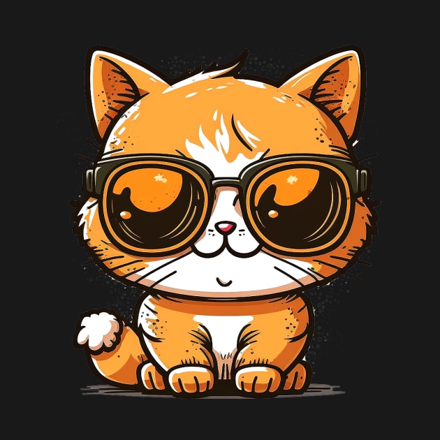 Cat wearing sunglasses cool by ramith-concept