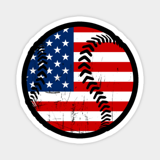 Usa America Flag Baseball 4Th Of July Magnet