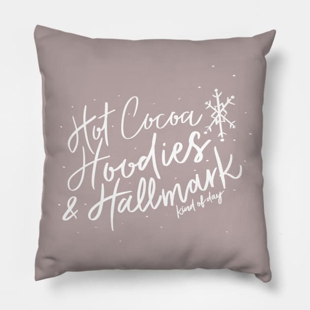 Holiday hallmark hot cocoa hoodie tee shirt Pillow by Art_byKay