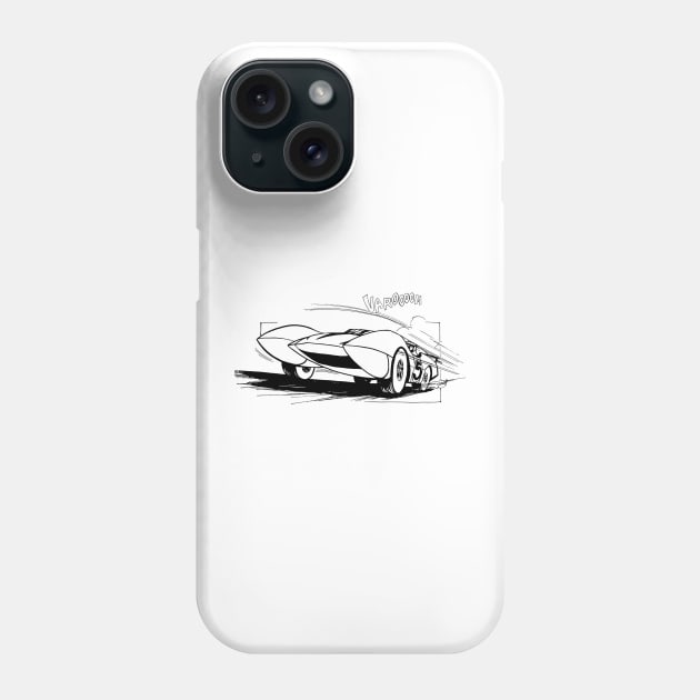 Mach 5 Lineart Phone Case by THEPANTURAS