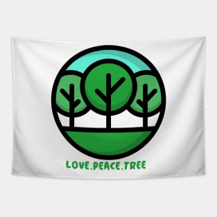 Love Peace Tree Tapestry