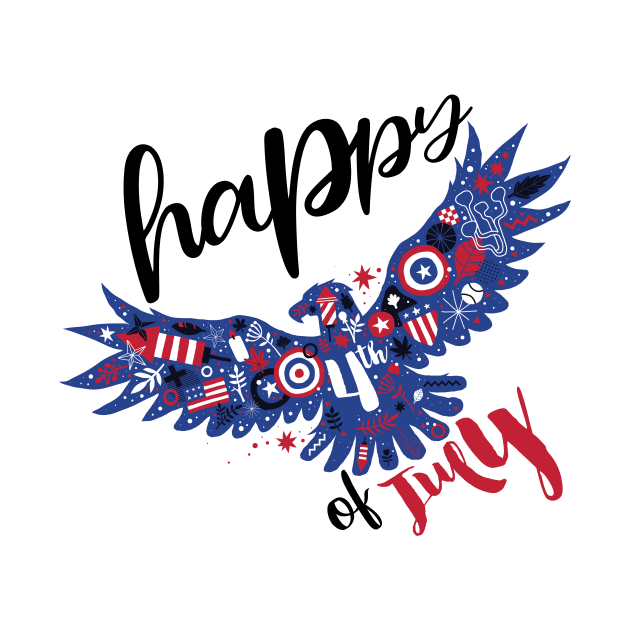 Happy 4th of July Eagle USA Freedom Intensifies by Happiness Shop