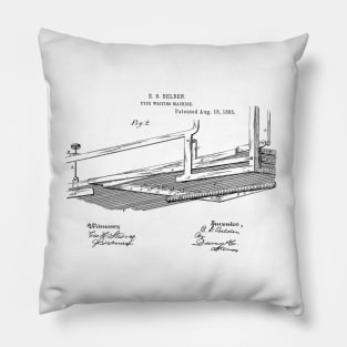 Type Writing Machine Vintage Patent Hand Drawing Pillow