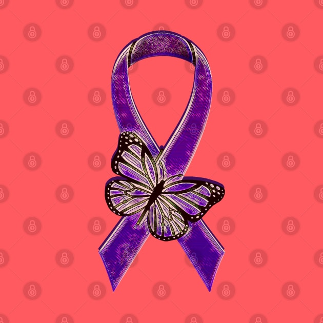 Domestic Violence Butterfly Ribbon by CoolMomBiz