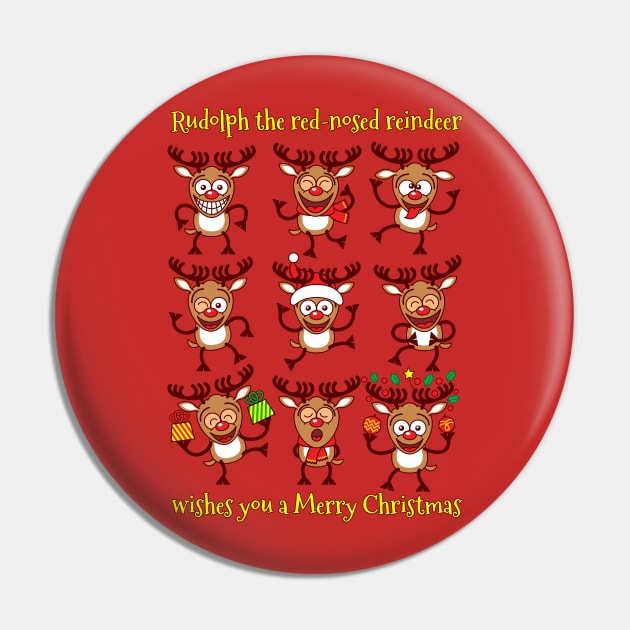 Rudolph the red-nosed reindeer wishes you a Merry Christmas in nine different ways Pin by zooco