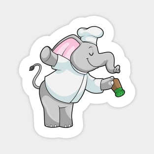 Elephant as Chef with Salt shaker Magnet