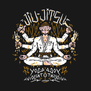 Yoga + Violencia = Jiu Jitsu (cinta marrón) T-Shirt