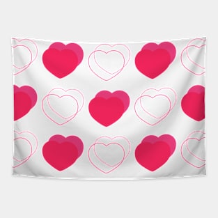 Seamless pattern with pink and red hearts Tapestry