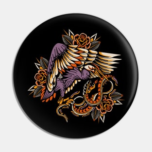 Stork traditional tattoo Pin